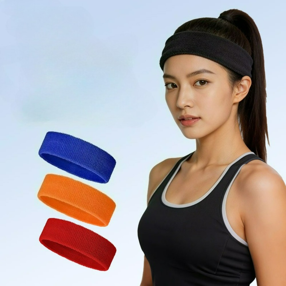 Table Tennis Volleyball - Cotton Athletic Headband Elastic Sweatbands Women
