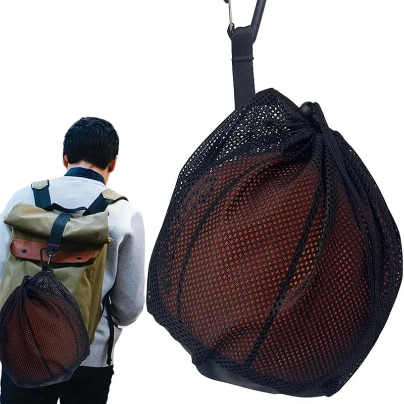 Table Tennis Volleyball - Portable Drawstring Basketball Mesh Bag Football