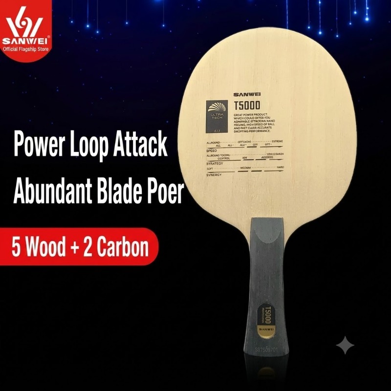 1pcs SANWEI T5000 Table Tennis - Stiga Carbon Blade ulasan dan harga