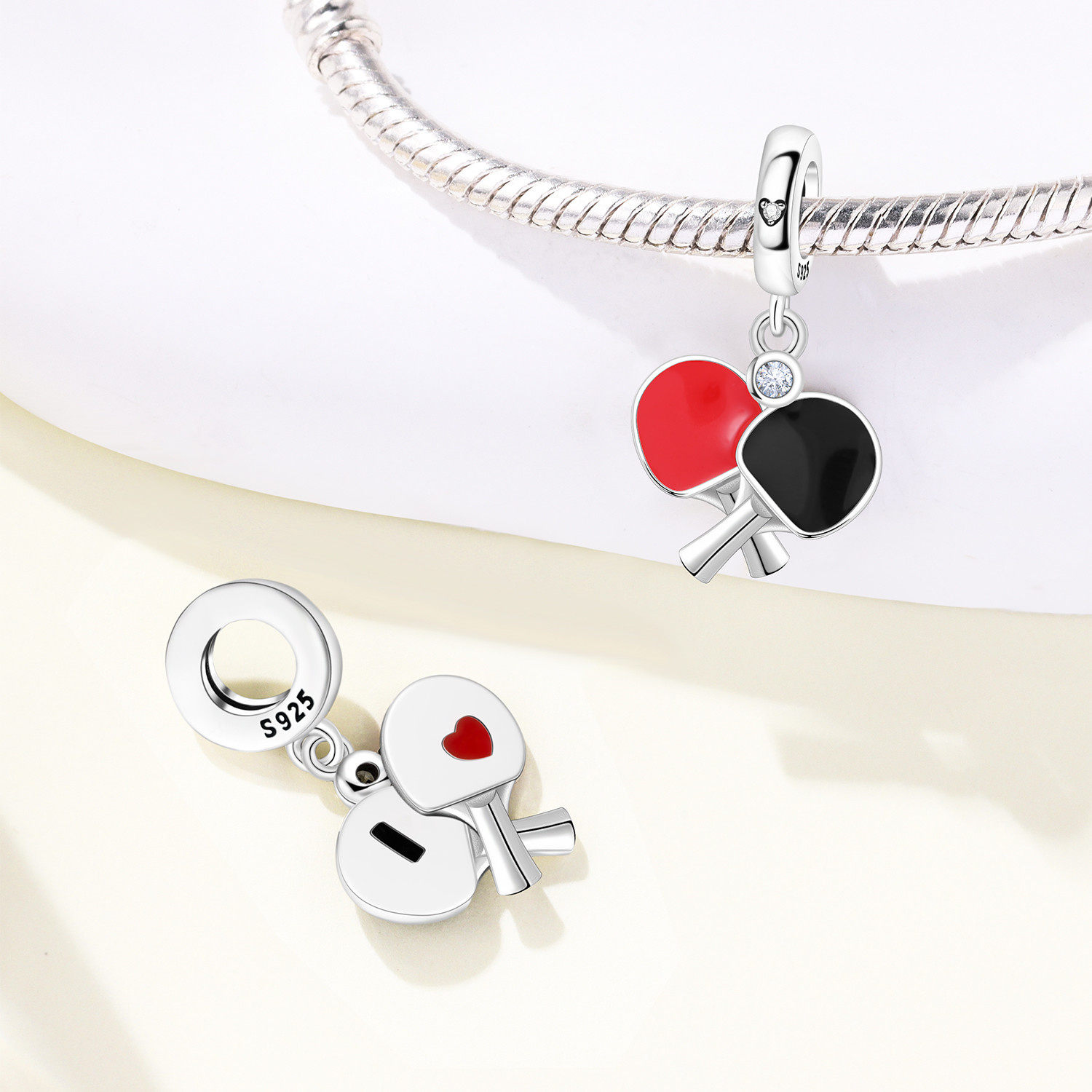 MISEFF S925 Sterling Silver Ch - Table Tennis Volleyball ulasan dan harga