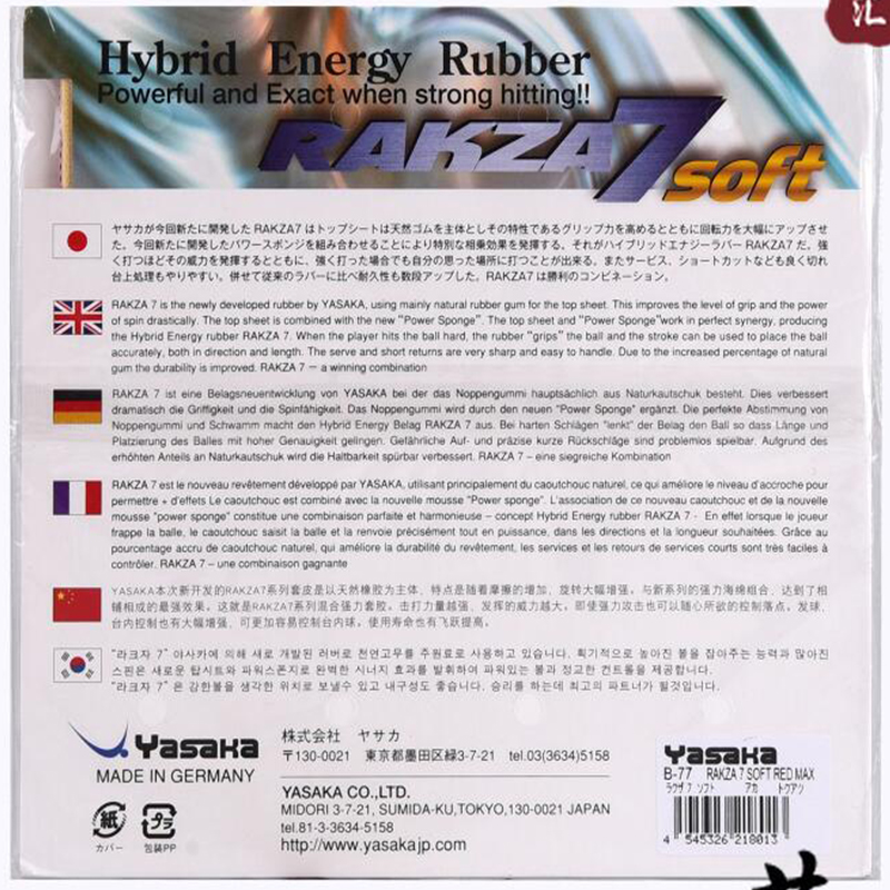 original yasaka RAKZA 7 soft ( - Table Tennis Shop ulasan dan harga