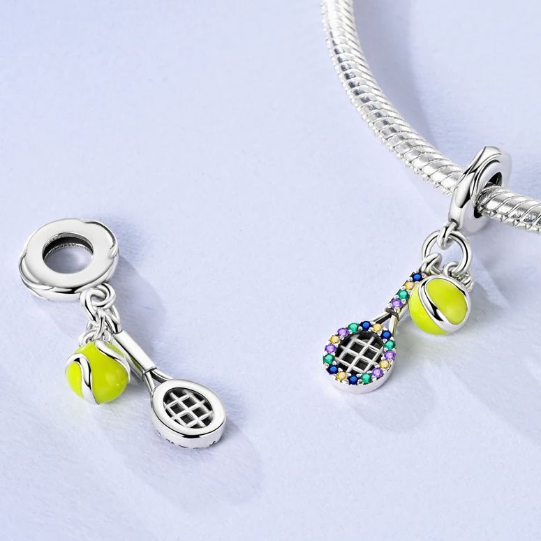 925 Sterling Silver Charms Bea - Table Tennis Volleyball ulasan dan harga